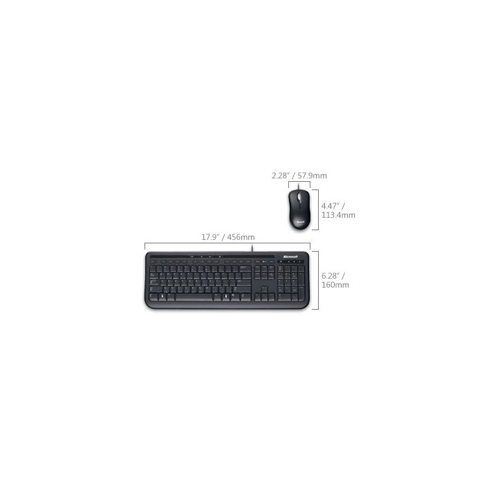 Teclado y Mouse Microsoft Wired Keyboard 600 APB-00004