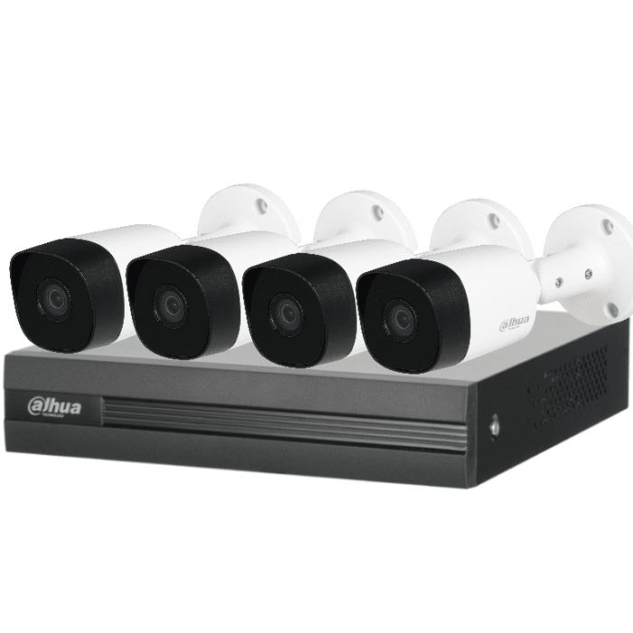 Kit De Videovigilancia Dahua Technology DH-KIT/XVR1B04H-I/4-B2A51N-0280B-S2 Kit De Videovigilancia Dahua Technology DH-KIT/XVR1B04H-I/4-B2A51N-0280B-S2 Interior Y Exterior Alámbrico 4 2592 X 1944 Pixeles 5 MP - DAHUA