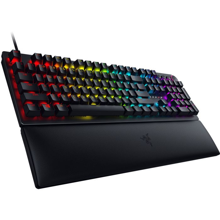 Razer Huntsman V2 - Teclado - con ruega digital - retroiluminación - USB - español - interruptor Razer Clicky Optical Purple - Código: RZ03-03931400-R311 | Compra en Guadalajara