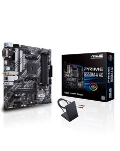 Asus prime b550m-a ac Mb B550 Amd S-am4 3a Gen 4x Ddr4 2666 Hdmi Dvi D-sub M.2 6x Usb 3.2 Wifi Bluetooth Micro Atx Gama Media Rgb